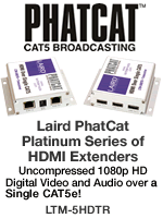 Laird Telemedia LTM-5HDTR CAT5 Receiver with Looping CAT5 Transmitter & 3 HDMI Outputs