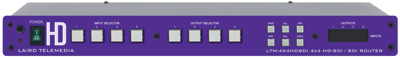 Laird LTM-4X4HDSDI Robust 4X4 HD-SDI & SDI Router with Seamless Vertical Interval Switching